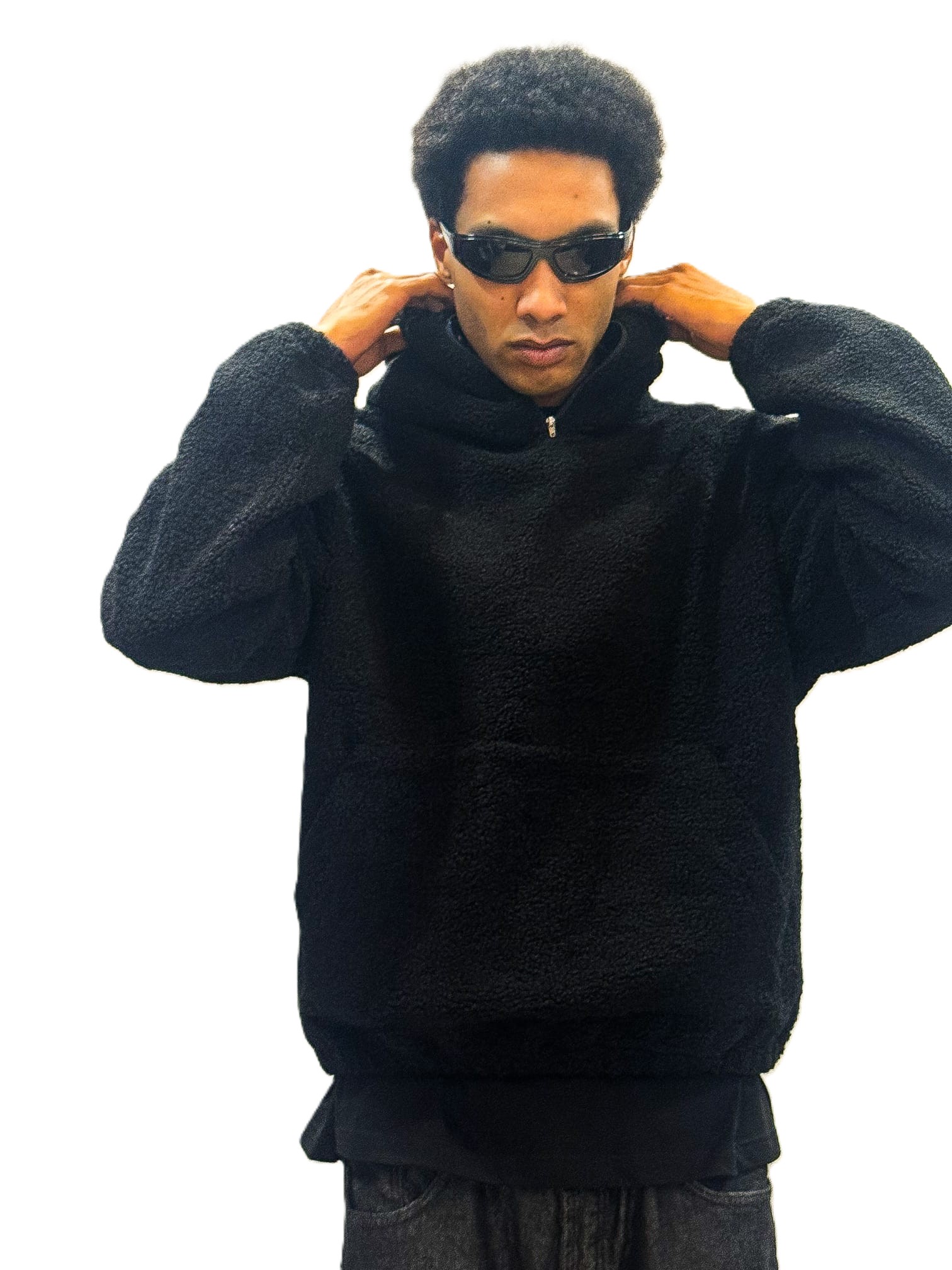 Felpone Blocco Balaclava - Vestibilità Oversize Zip mezza altezza e chiusura passamontagna