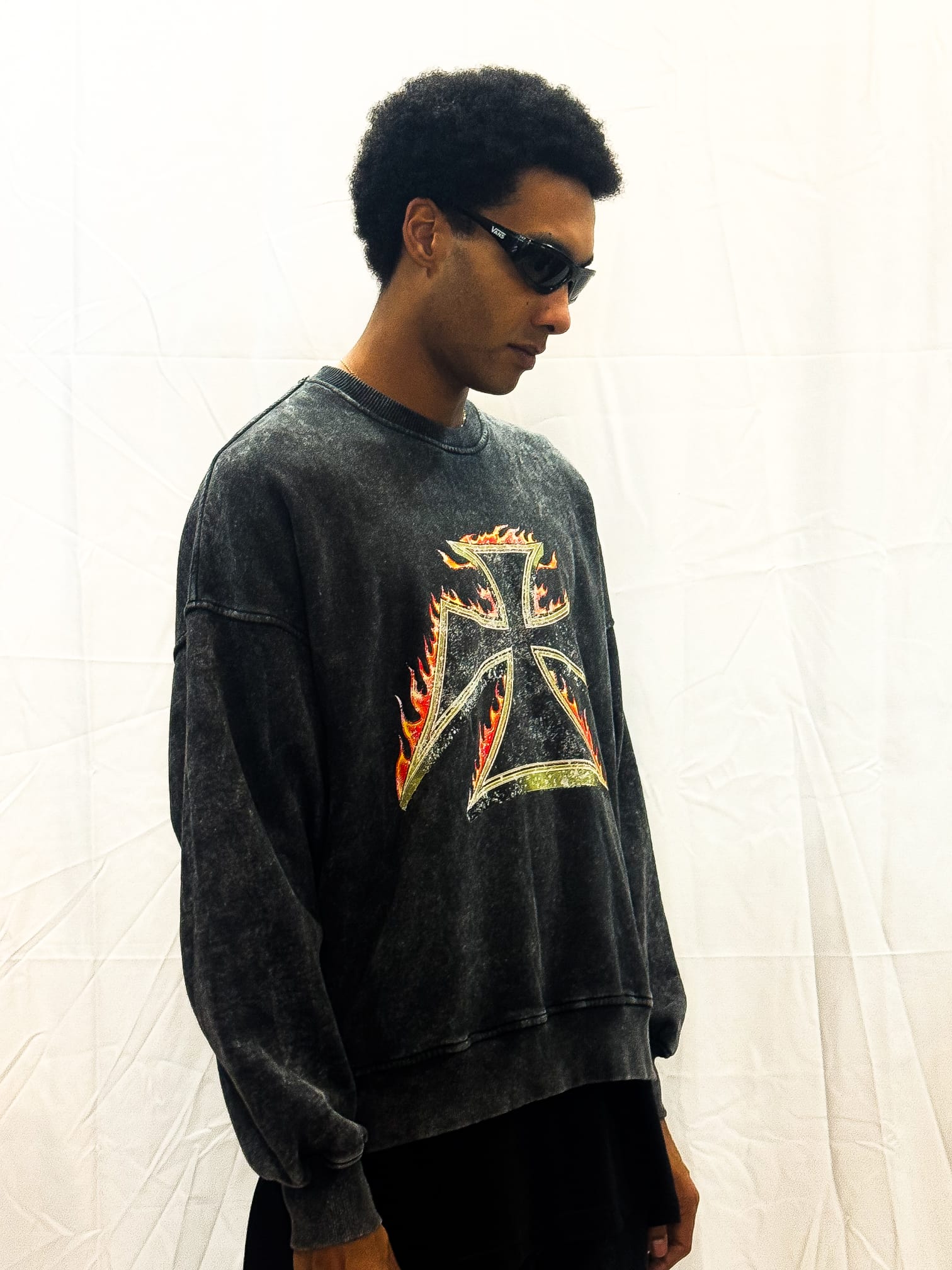 Big Hoodie Biker - Vestibilità Oversize con Manica scesa comfort fit - immagine 2